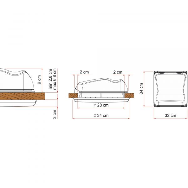 CLARABOYA VENT 28 CRYSTAL