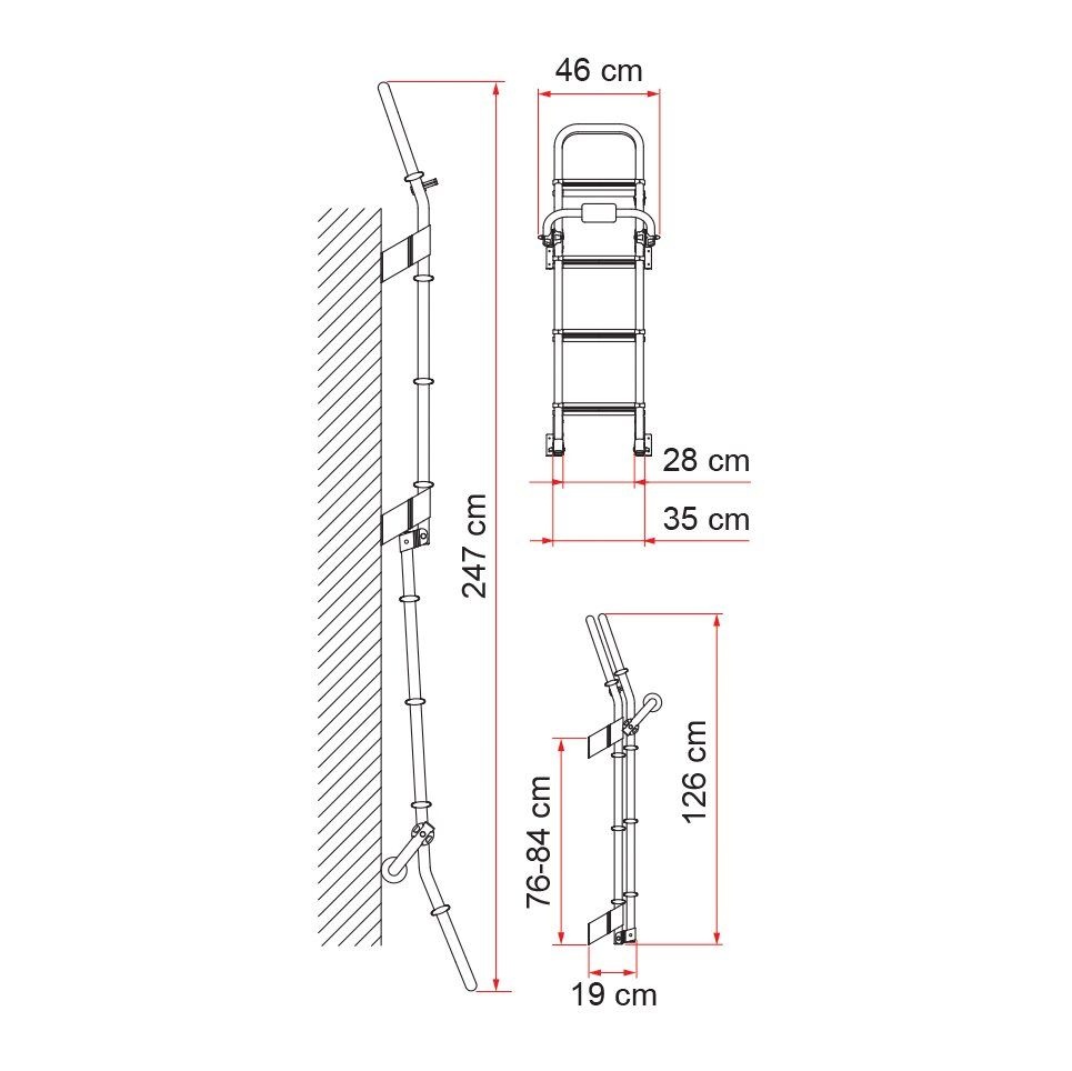 ESCALERA EXT DELUXE 8 RED