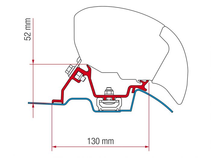 Kit Adaptador de Toldo Fiamma F80/F65 para Mercedez Sprinter con Roof Rail desde 2006