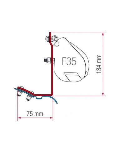 Kit Adaptador de Toldo Fiamma F35 para Mercedez Vito antes 2004 Te*682