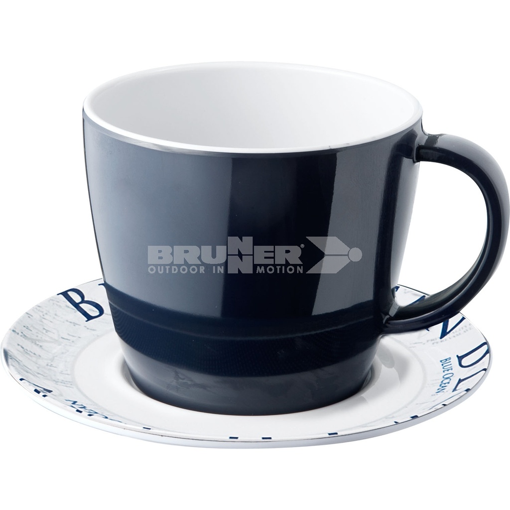 Taza de melamina, Brunner Blue Ocean 250ml taza + plato