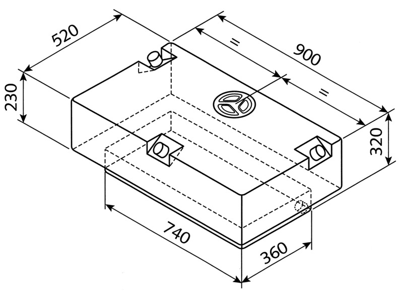 Deposito 124L 90x52x23cm