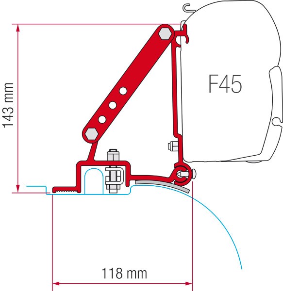 Kit Adaptador de Toldo Fiamma F45 para Fiat Ducato. Renault Master 1984-1998