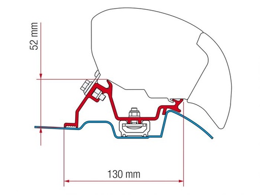 [0114018] Kit Adaptador de Toldo Fiamma F80/F65 para Mercedez Sprinter con Roof Rail desde 2006