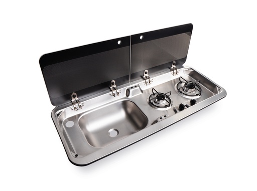 [1011052] Cocina + Seno SX 2F con Tapa Carbest