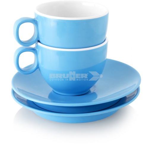 [1052006] Kit 2x Tazas Café de melamina, Gimex Azul 85ml 2 tazas + 2 platos